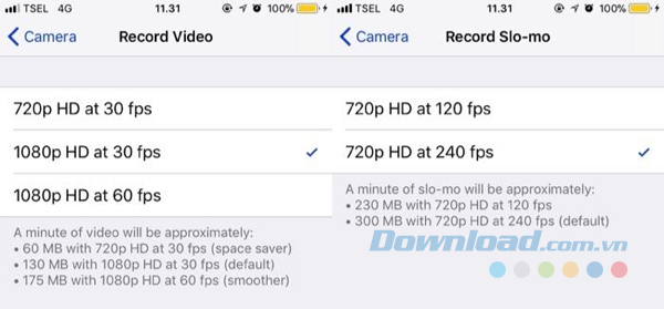 Lựa chọn chất lượng video