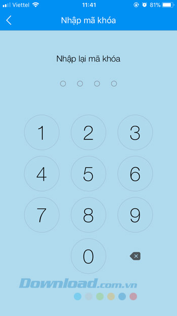 Nhập lại mã khóa