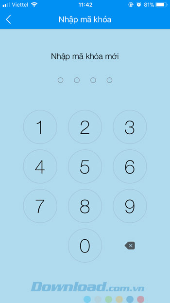 Nhập mã khóa mới