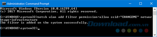 Cho phép các mạng cụ thể xuất hiện