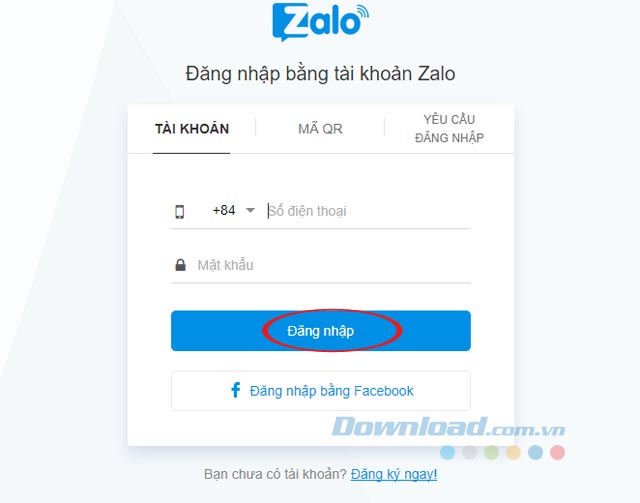 Đăng nhập Zalo