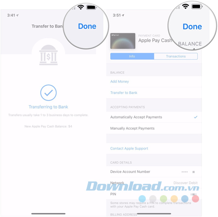 Chạm vào Done hai lần