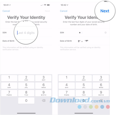 Nhập 4 số cuối của mã an ninh xã hội 
