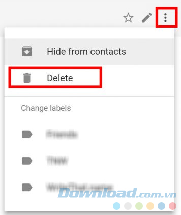 Xóa danh bạ trong Gmail