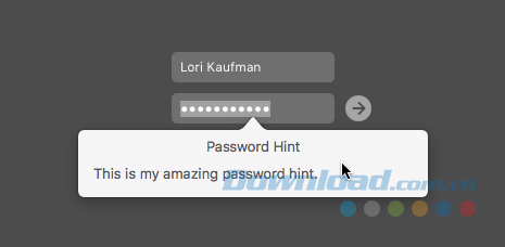 Hiển thị gợi ý mật khẩu