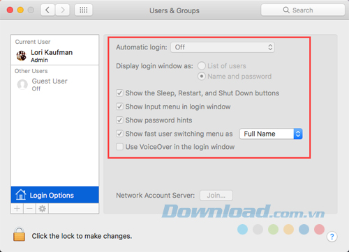 Tùy chọn chuyển sang màu xám