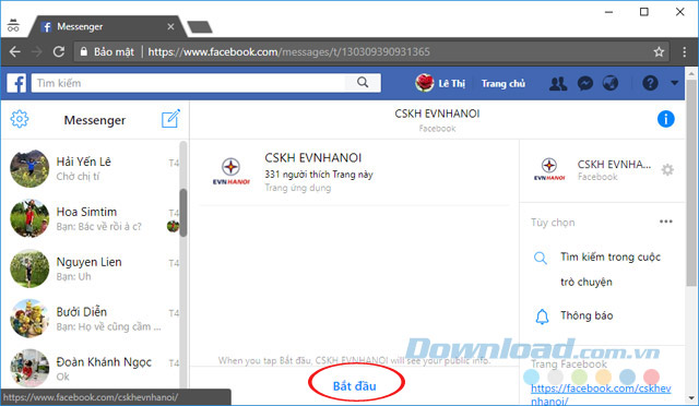 Bắt đầu sử dụng EVNHANOI CSKH