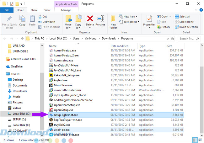 Cài Đặt Light Shot 
