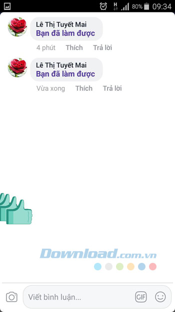 Nút Like bay lượn