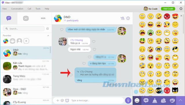 Tin nhắn sau khi Reply