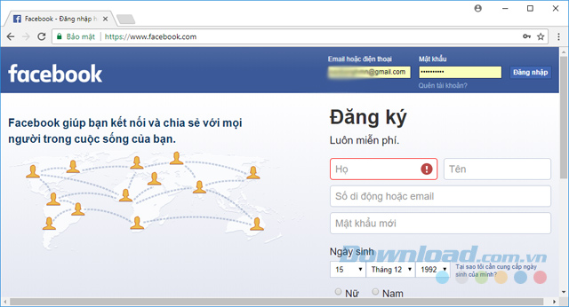 Hướng dẫn đăng nhập Facebook bằng Email
