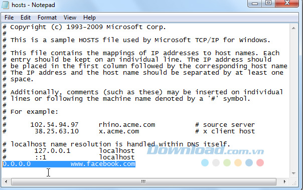 Chỉnh sửa file Host