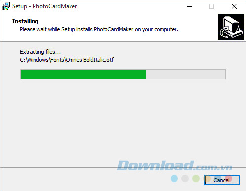 Quá trình cài đặt Photo Card Maker