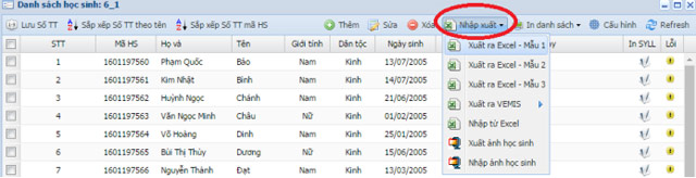 Nhập xuất danh sách