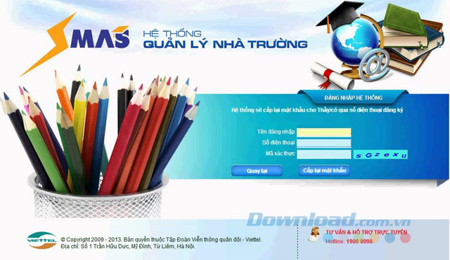 Lấy lại mật khẩu Smas