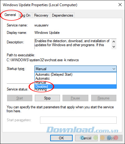 Vô hiệu hóa cập nhật Windows 10