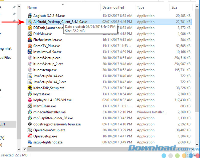 Cài đặt AirDroid
