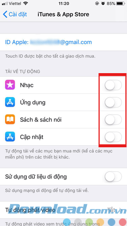 Dung lượng iPhone