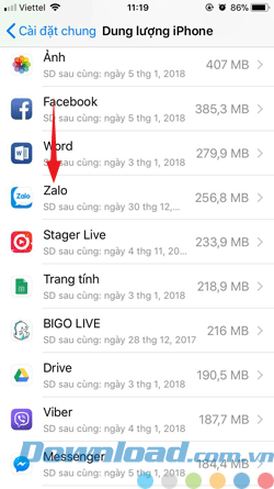 Dung lượng iPhone