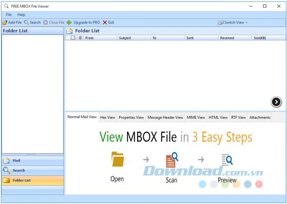 Phần mềm đọc định dạng .mbox