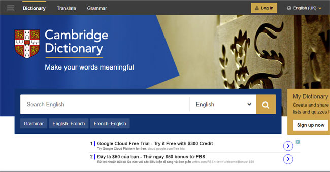 Từ điển Cambridge Online