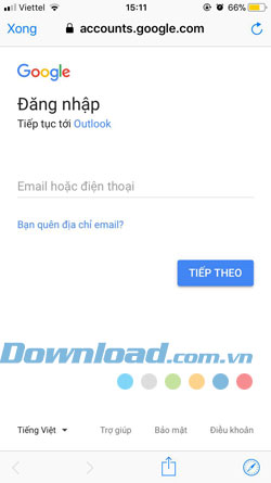 Đăng nhập và sử dụng Outlook