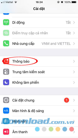 Tắt thông báo biểu tượng iPhone
