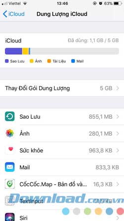 Sao lưu iCloud