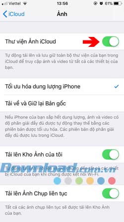 Sao lưu iCloud