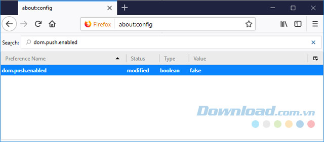 Tắt yêu cầu gửi thông báo
