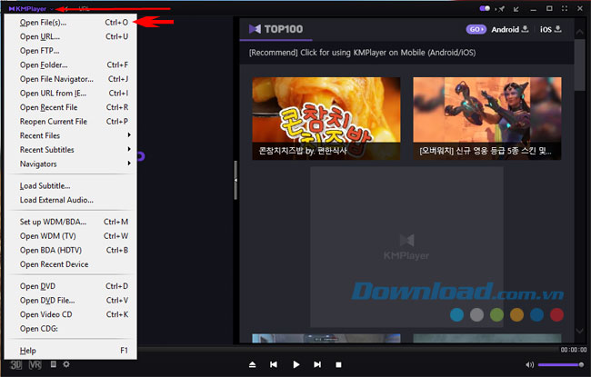 Hướng dẫn cài đặt và sử dụng KMPlayer xem video HD