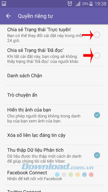 Ẩn trạng thái trực tuyến