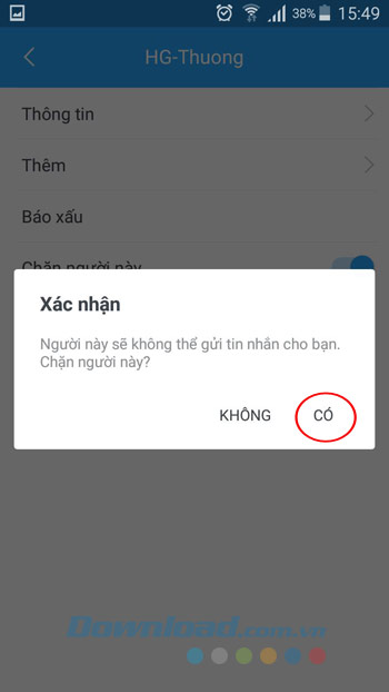 Xác nhận chặn người lạ