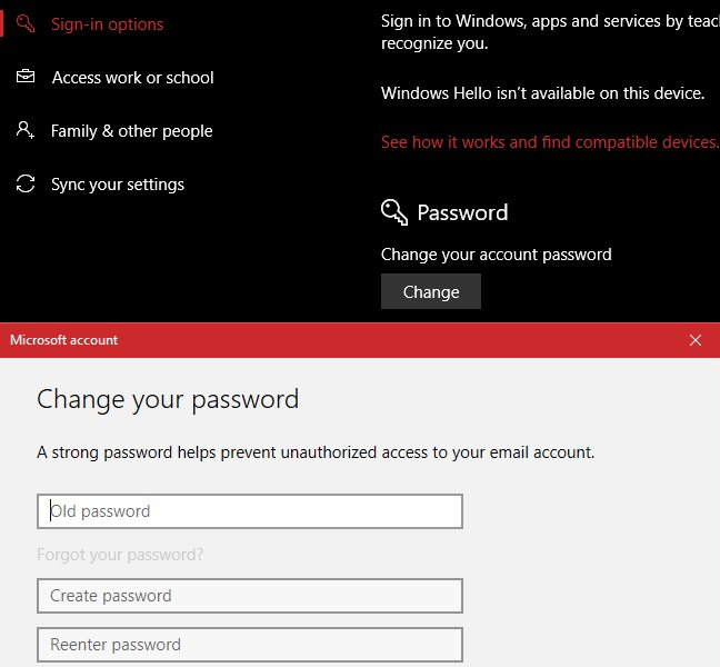 Thay đổi mật khẩu