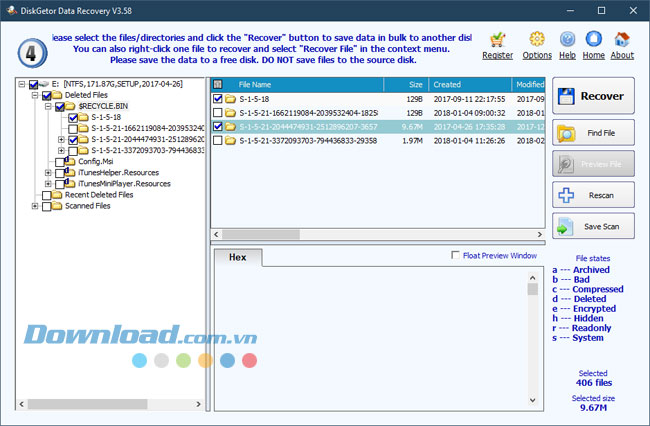 DiskGetor sử dụng