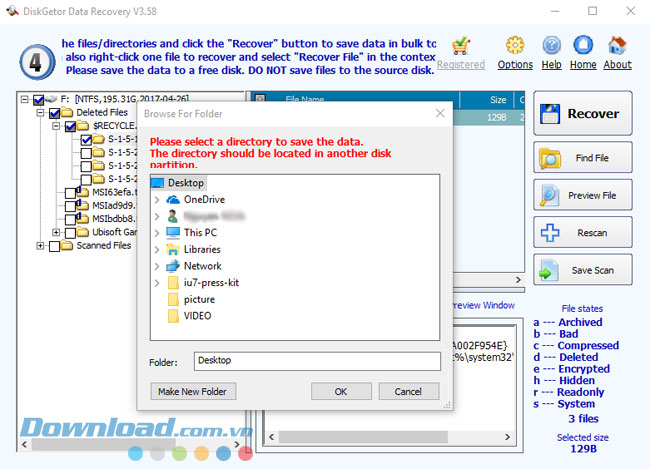 DiskGetor sử dụng