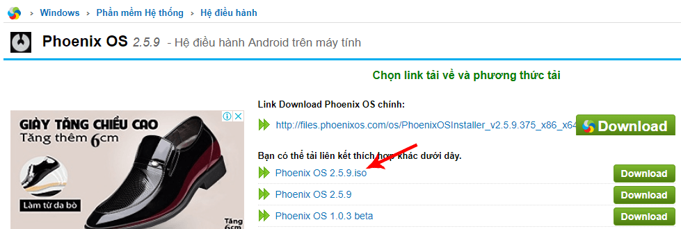 Tải file Phoenix OS (.ISO)