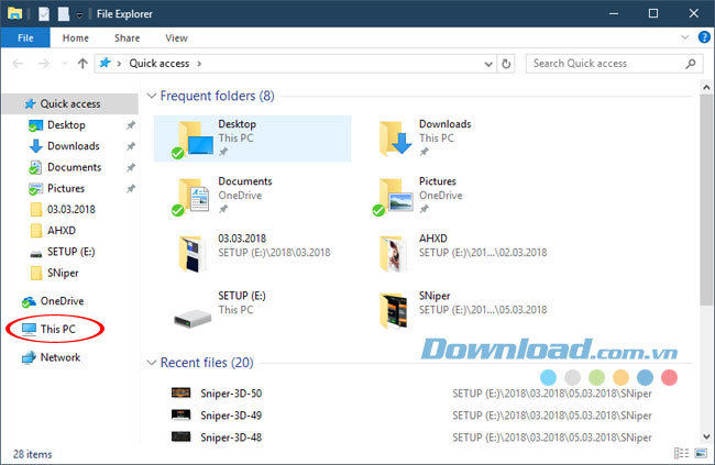 Chuyển thư mục mặc định