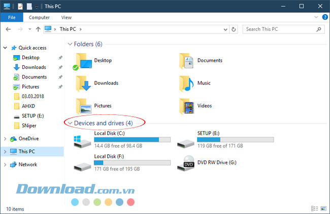 Chuyển thư mục mặc định