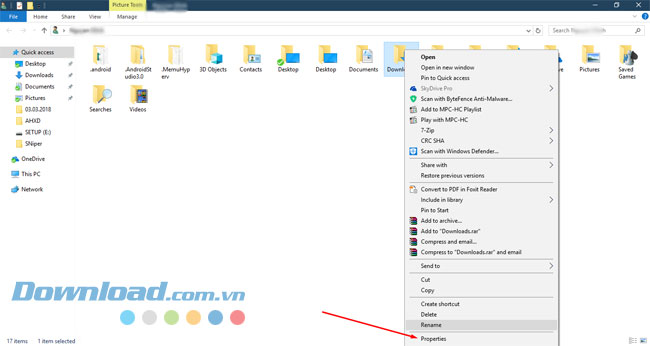 Chuyển thư mục mặc định