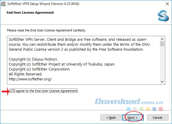 Đồng ý cài đặt Softether VPN Client