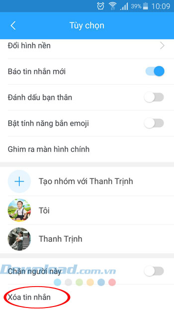 Xóa tin nhắn