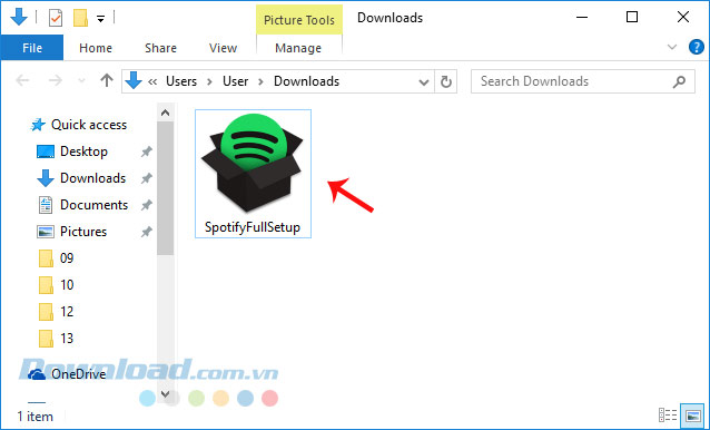 File cài đặt Spotify