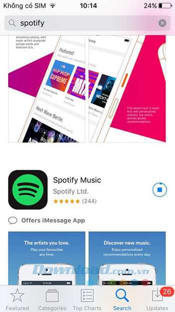 Quá trình cài đặt Spotify