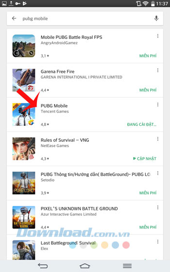 Tìm kiếm Game PUBG Mobile