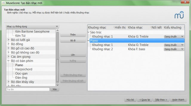 Các nhạc cụ và các bè