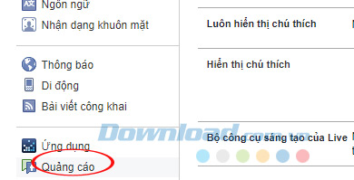 Cài đặt quảng cáo