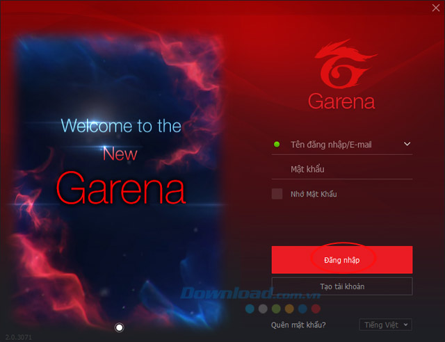 Đăng nhập Garena