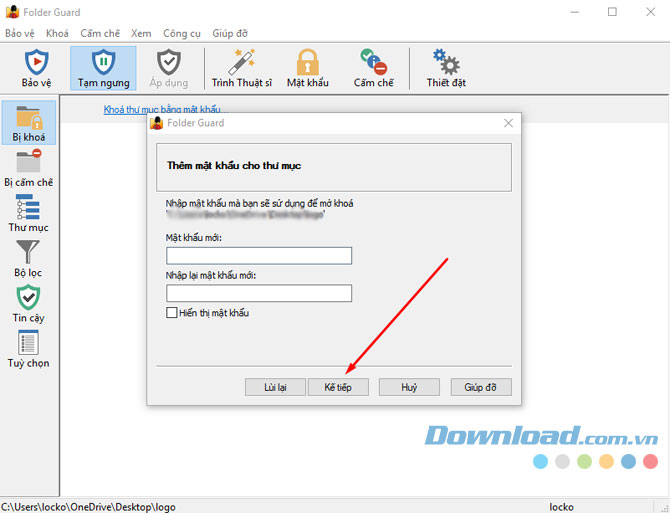 Folder Guard Sử Dụng