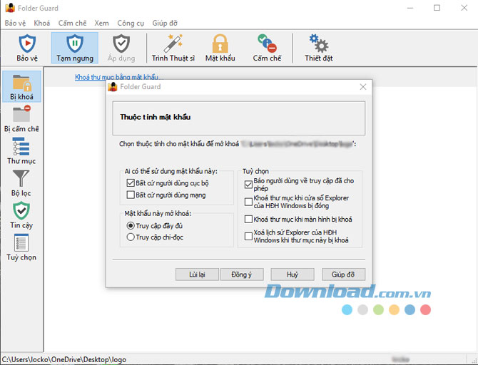 Folder Guard Sử Dụng
